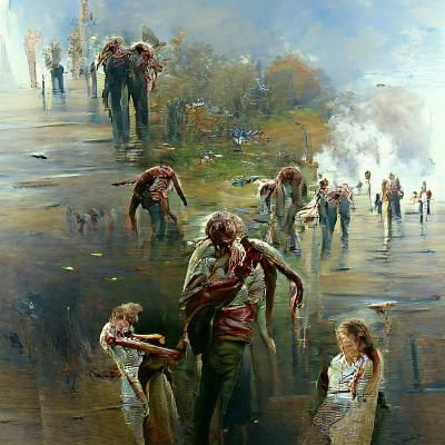 Zombies in Oil Painting Style
