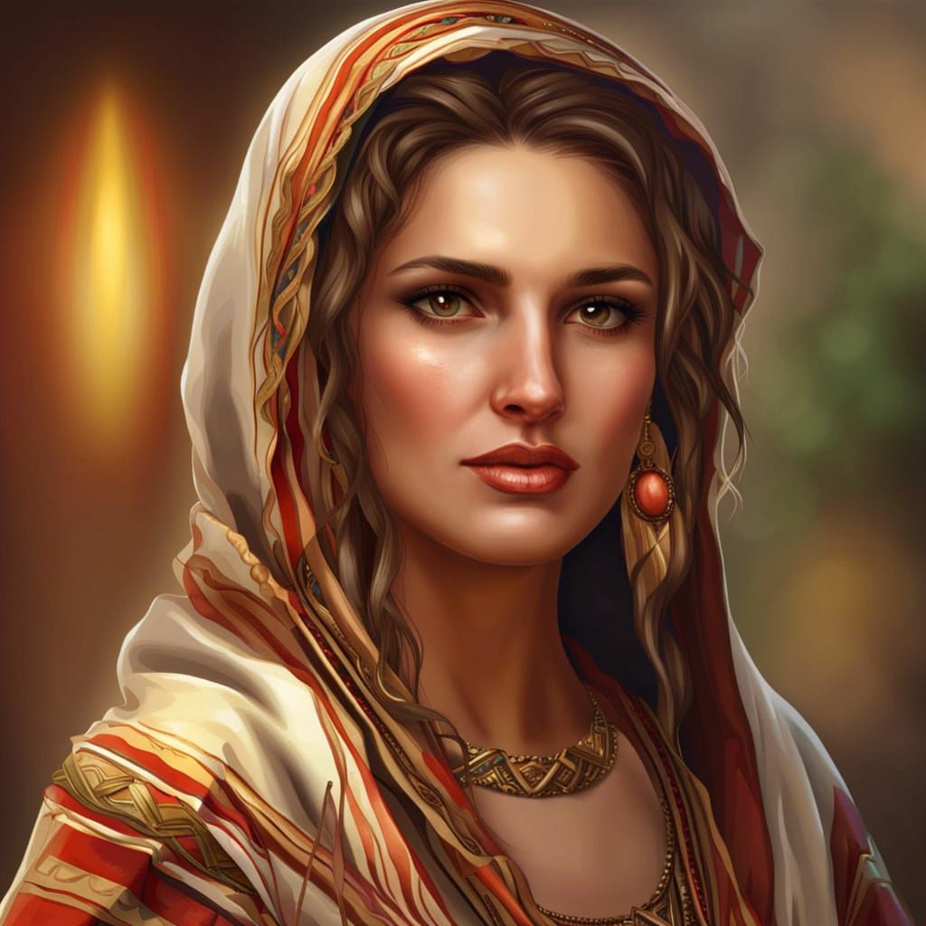 Realistic Portrait of a Beautiful Macedonian Woman
