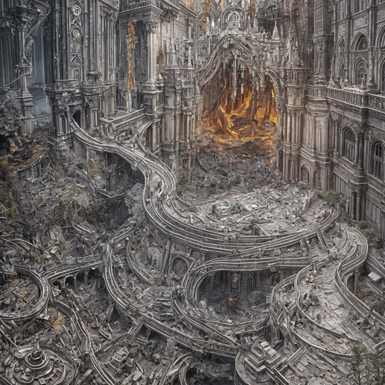 Decaying Otherworld Inspired by Kuskov and Modigliani