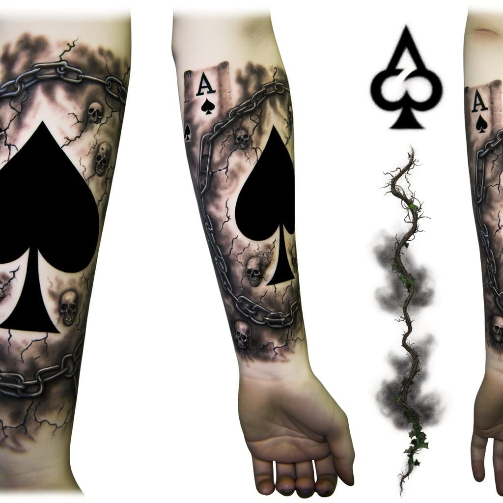 Gothic Alchemy Ace of Spades Tattoo Design