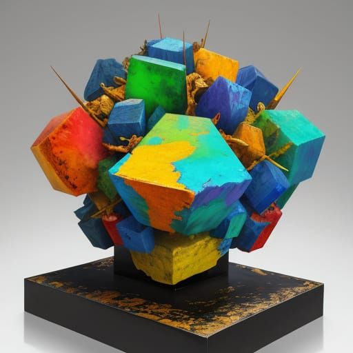 Vibrant Symbolic Formations in Abstract Sculpture