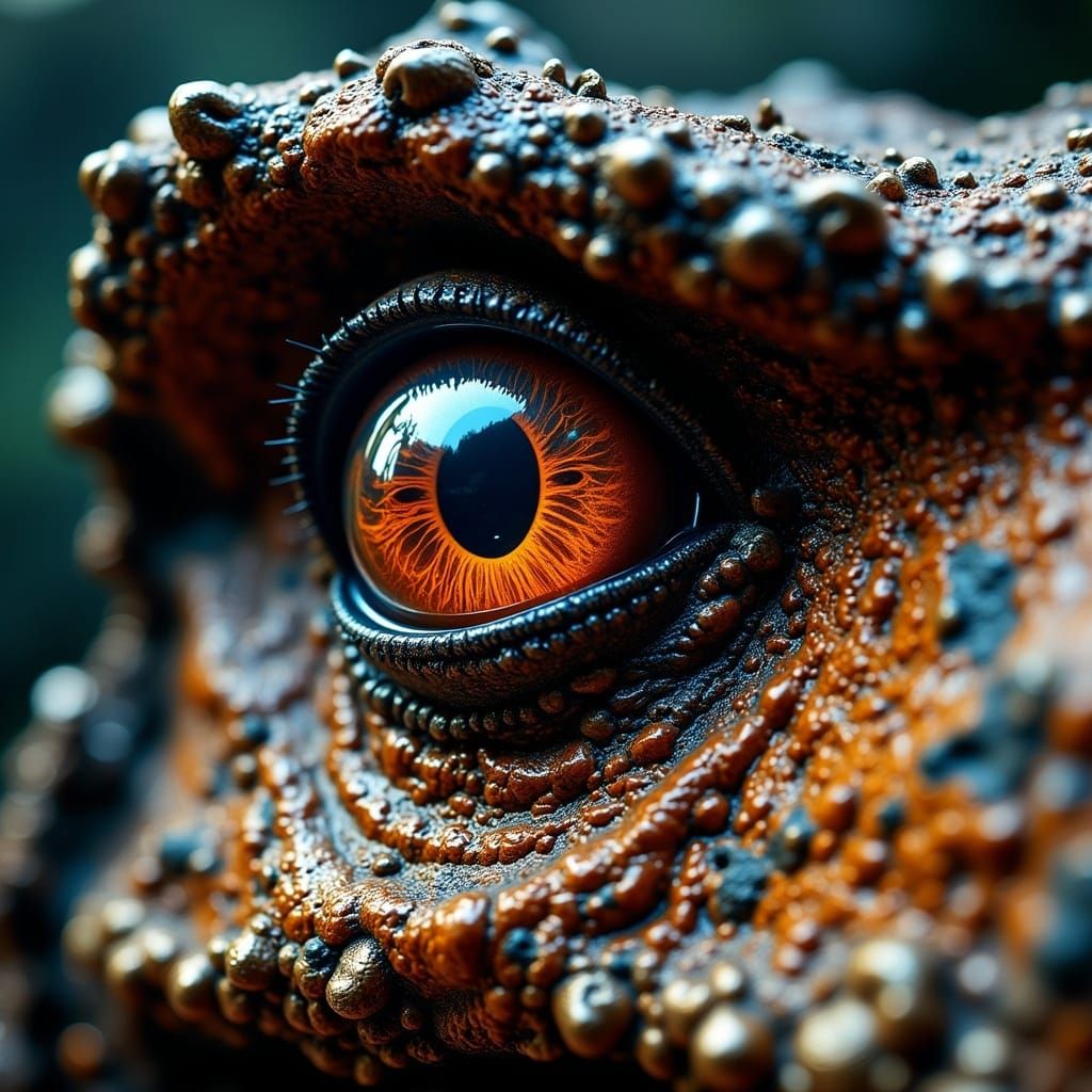 Dinosaurs Intense Eye Study in Cyberpunk Style