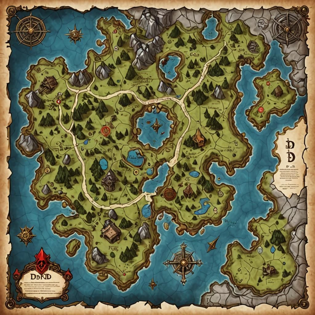 AI Generated Dungeons and Dragons Map