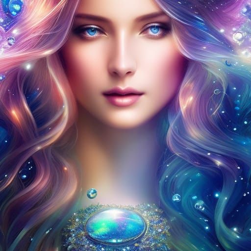 Aqua Mermaid Princess Reflected in Mirror