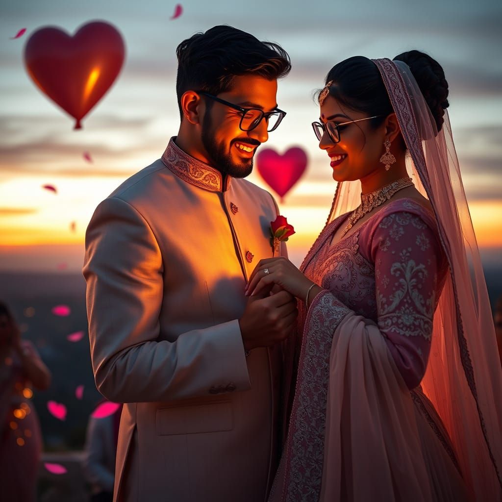 Indian Wedding Ceremony at Golden Hour, Digital Painting