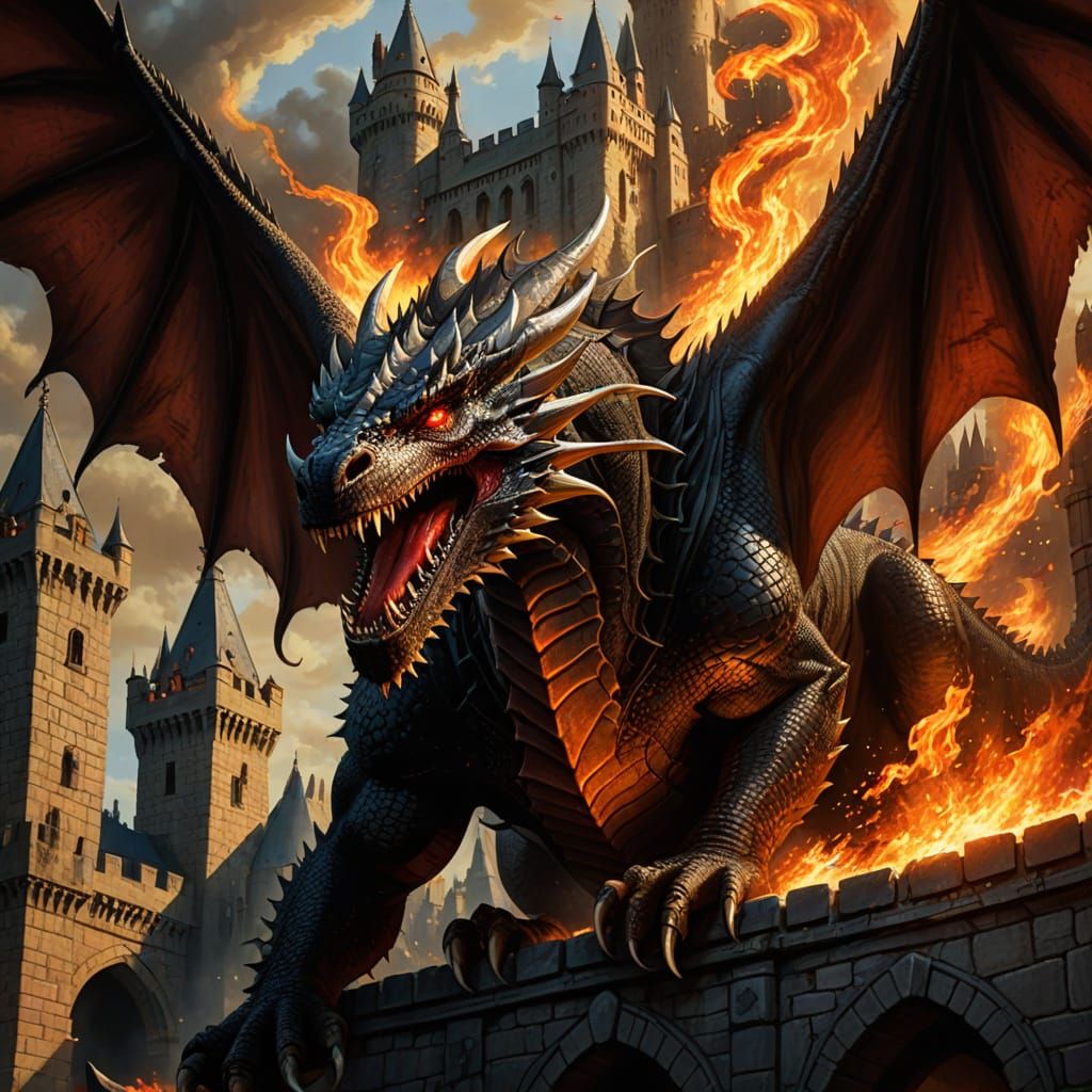 Balerion The Black Dread: Gothic Dragon Art