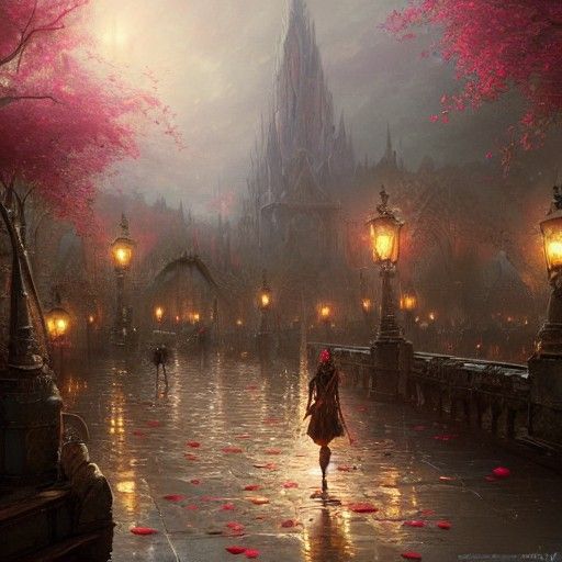 Dramatic Black Rose Digital Painting in 8k