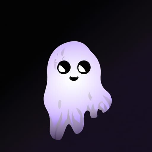 Cute Purple Ghost on Black Background