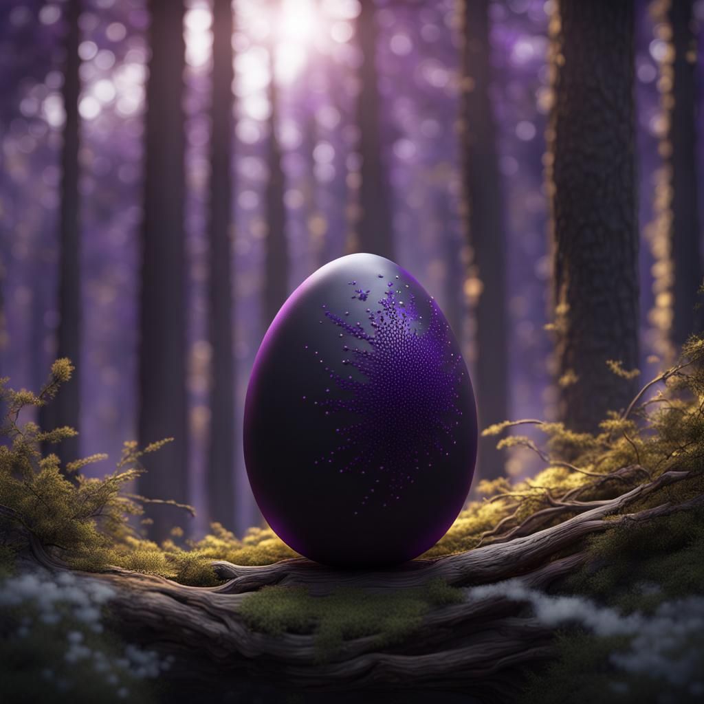 Starry Egg in Twig Nest: Fantasy Concept Art