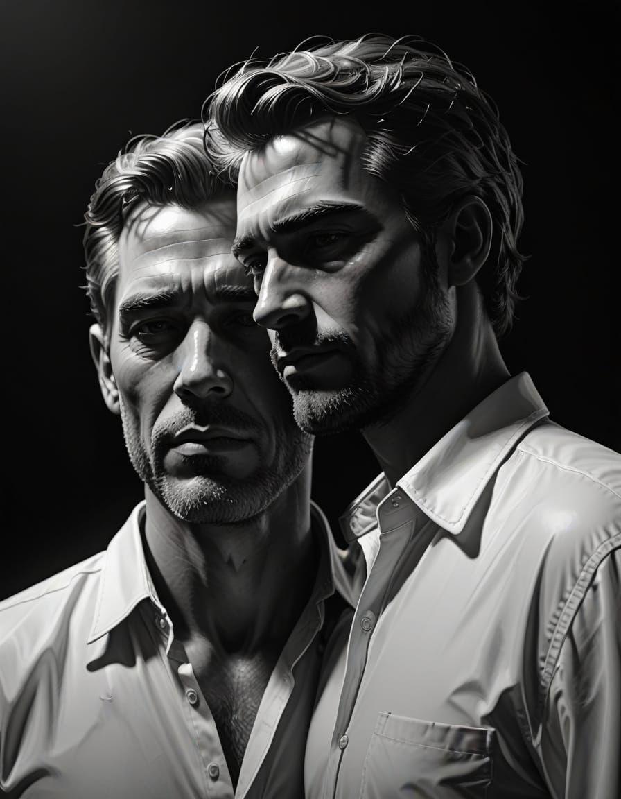 Pop Art Embrace in Black and White