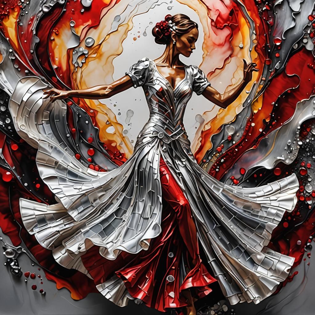 Dramatic 3D Ballroom Dancer on Tidal Wave