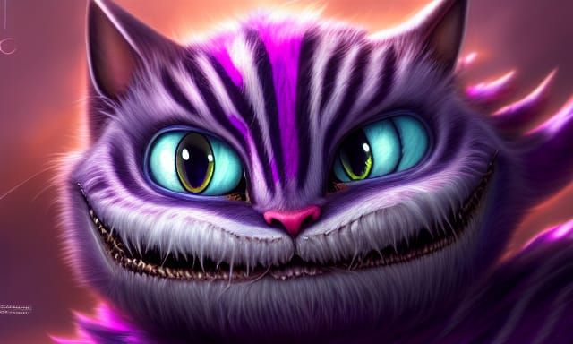 Detailed Cheshire Cat Fantasy Concept Art