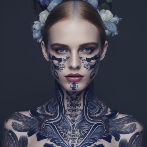 The girl with the Delft Blue Tattoo