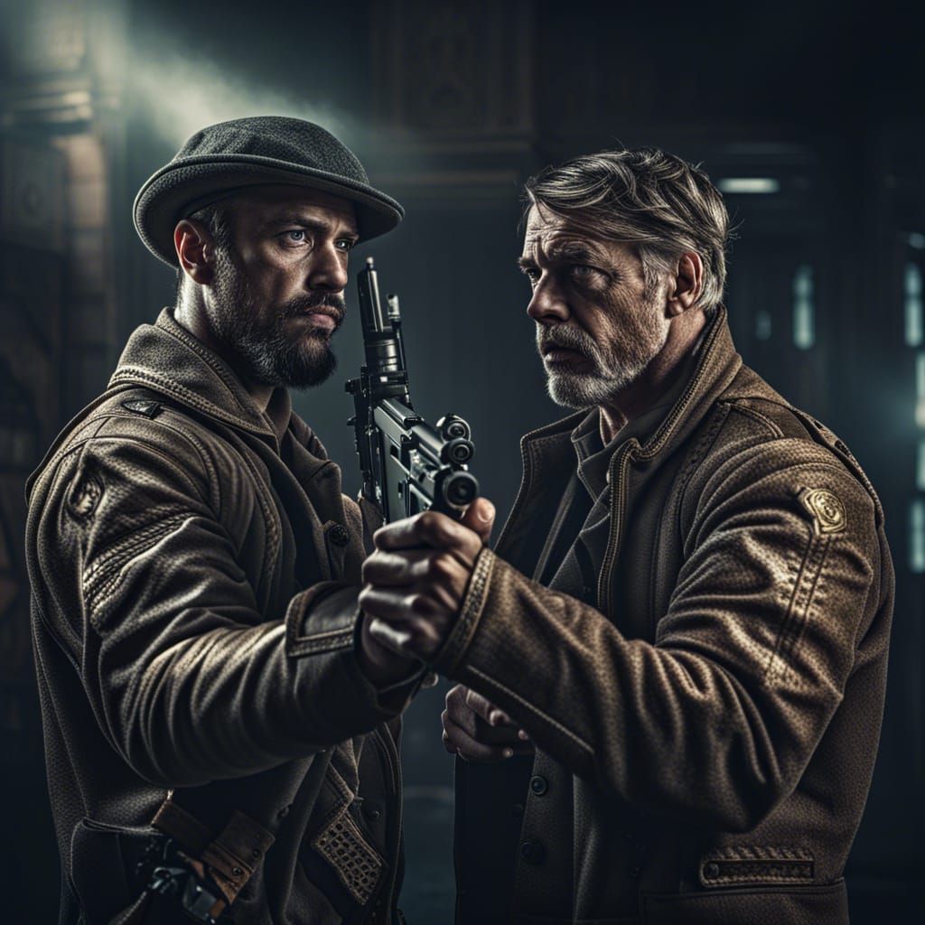 High Contrast Standoff Between Two Gunslingers