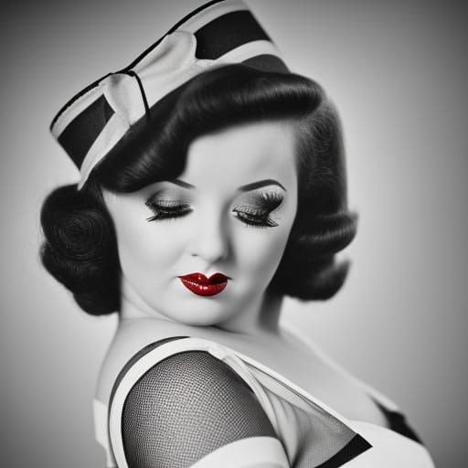 1940's pinup girl, Professional photography, bokeh, natural lighting, canon lens, shot on dslr 64 megapixels sharp focus