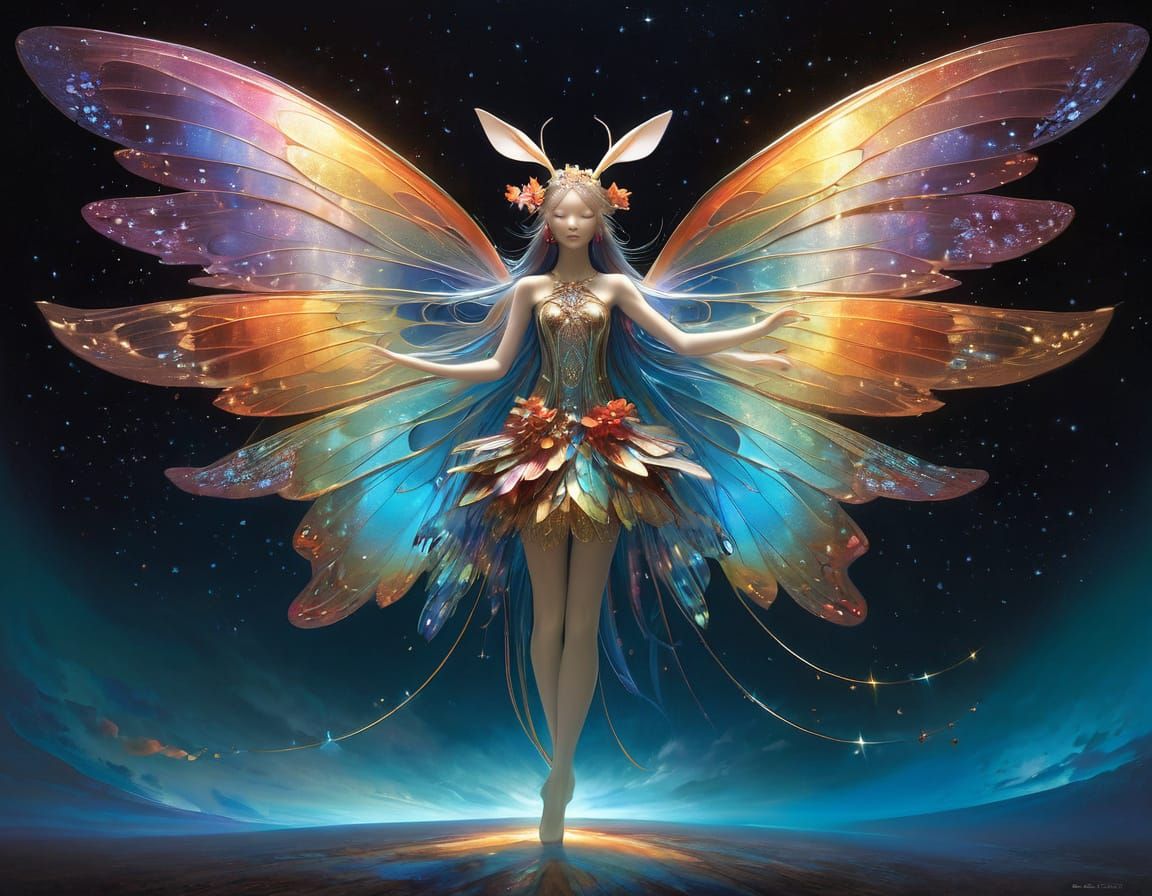 Enchanting Fairy Wings in Luminescent Fantasy Art Style