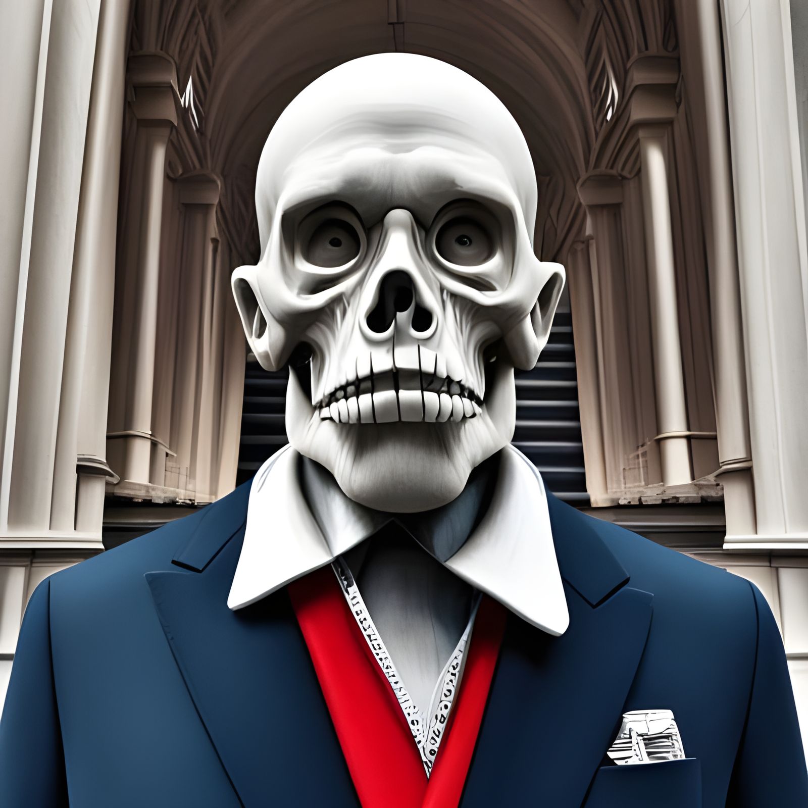 Skull with Piano Keys