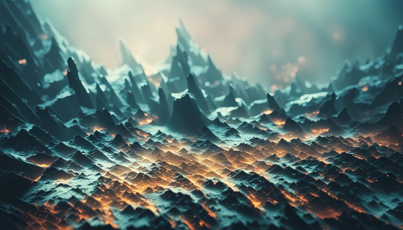 Dramatic Abstract Vector Fractal in Cinematic Style