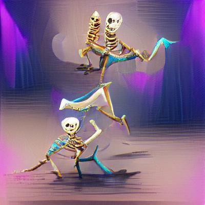 Dancing Skeletons in Cartoon Style