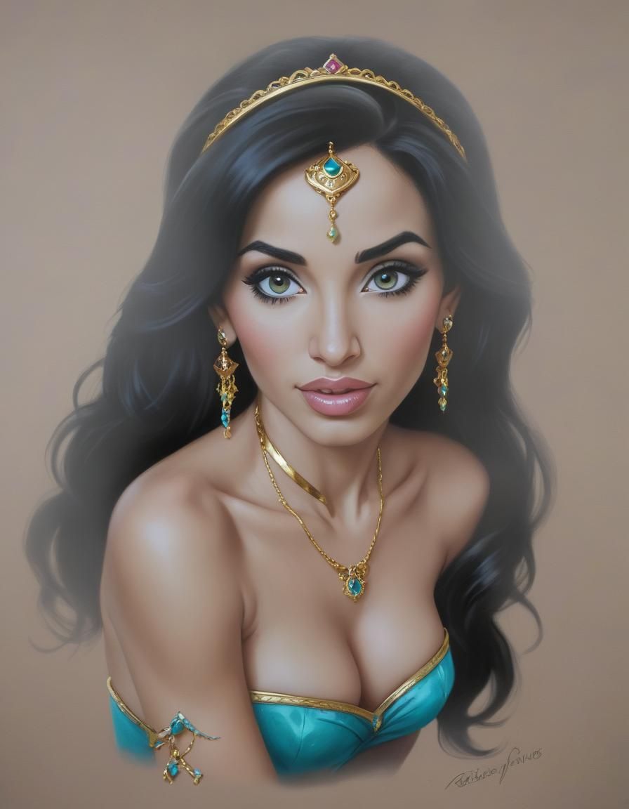 Realistic Portrait of Adult Princess Jasmine