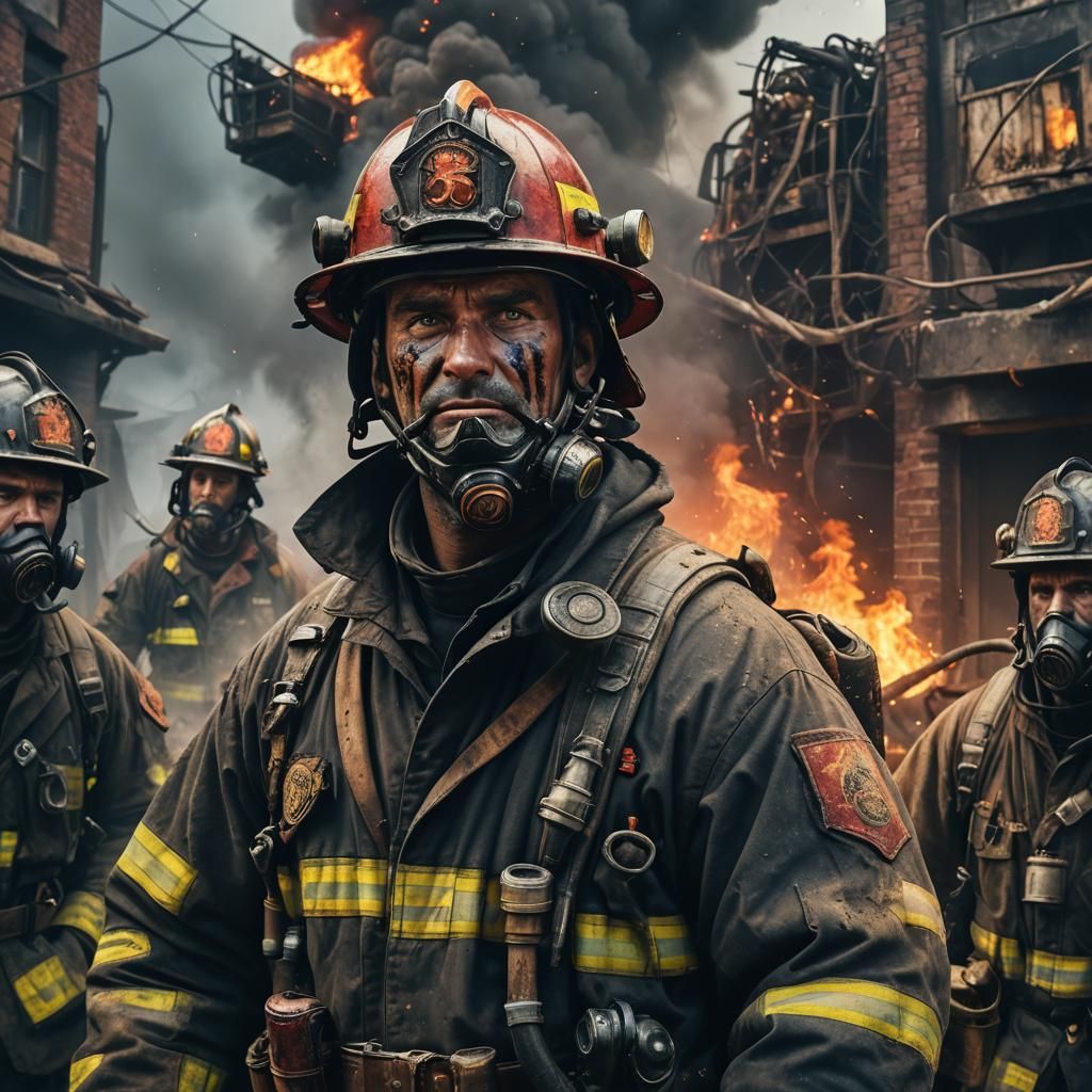 Detailed Matte Painting: Fireman After Fire