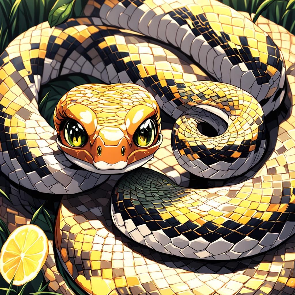 Anime Style Snake with Large Eyes
