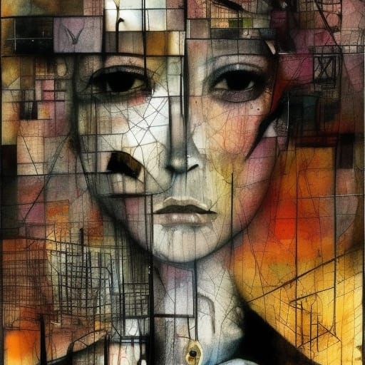 Claymation Portrait with Bioluminescence and Ink Drips