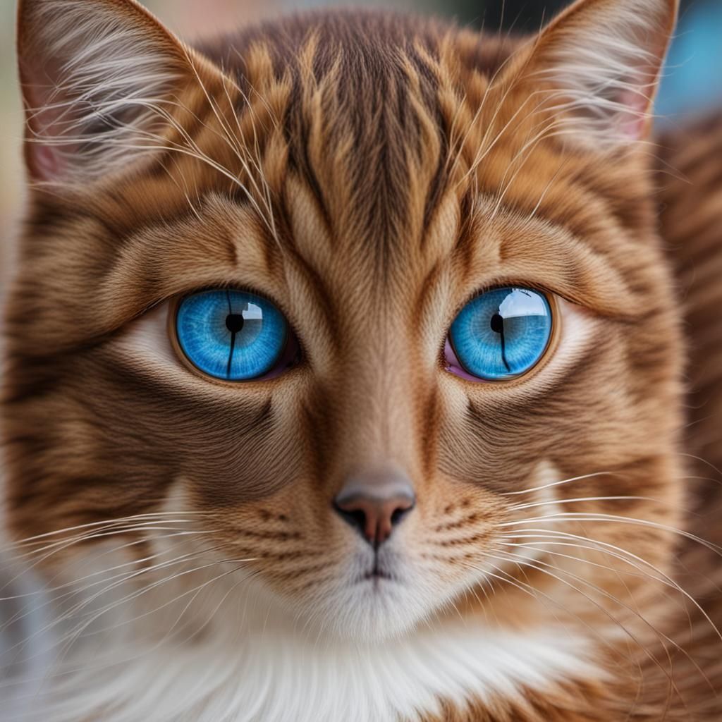 Radiant Woman with Blue Eyes and Golden Skin