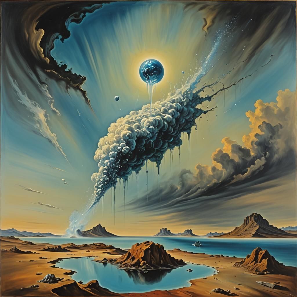 Surreal Comet in Salvador Dali Style