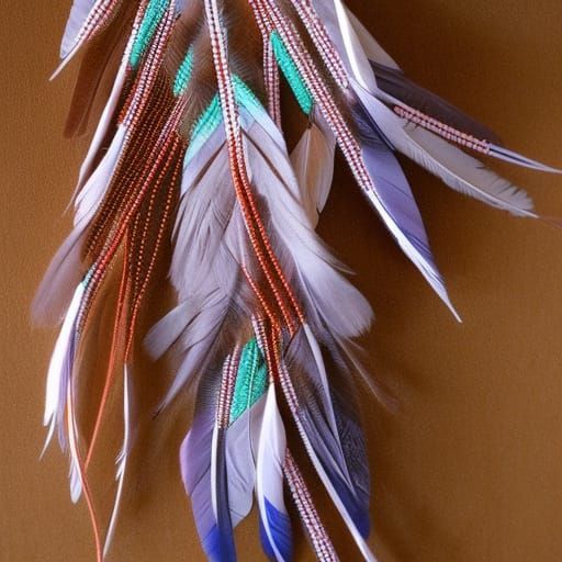 Stylized Feathers with Intricate Beadwork