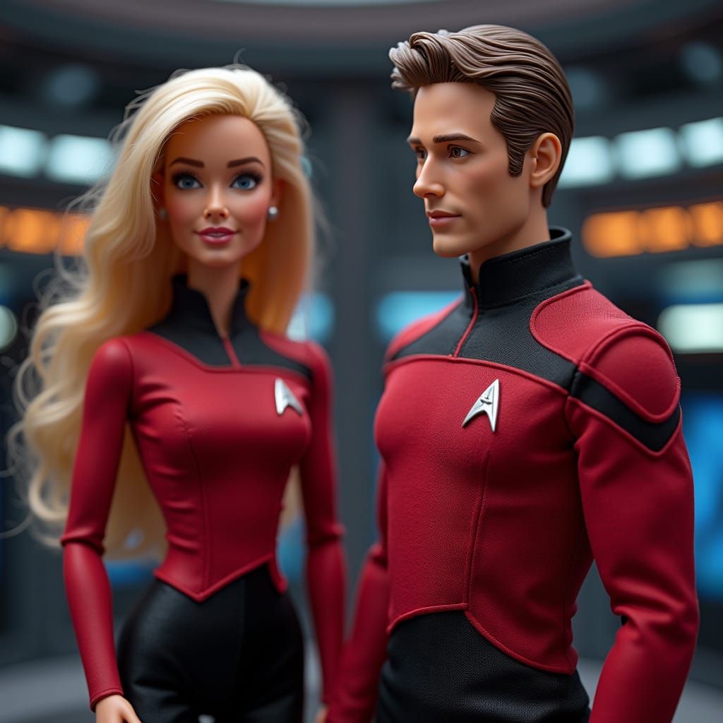 Star Trek Barbie and Ken in Galactic Space Odyssey