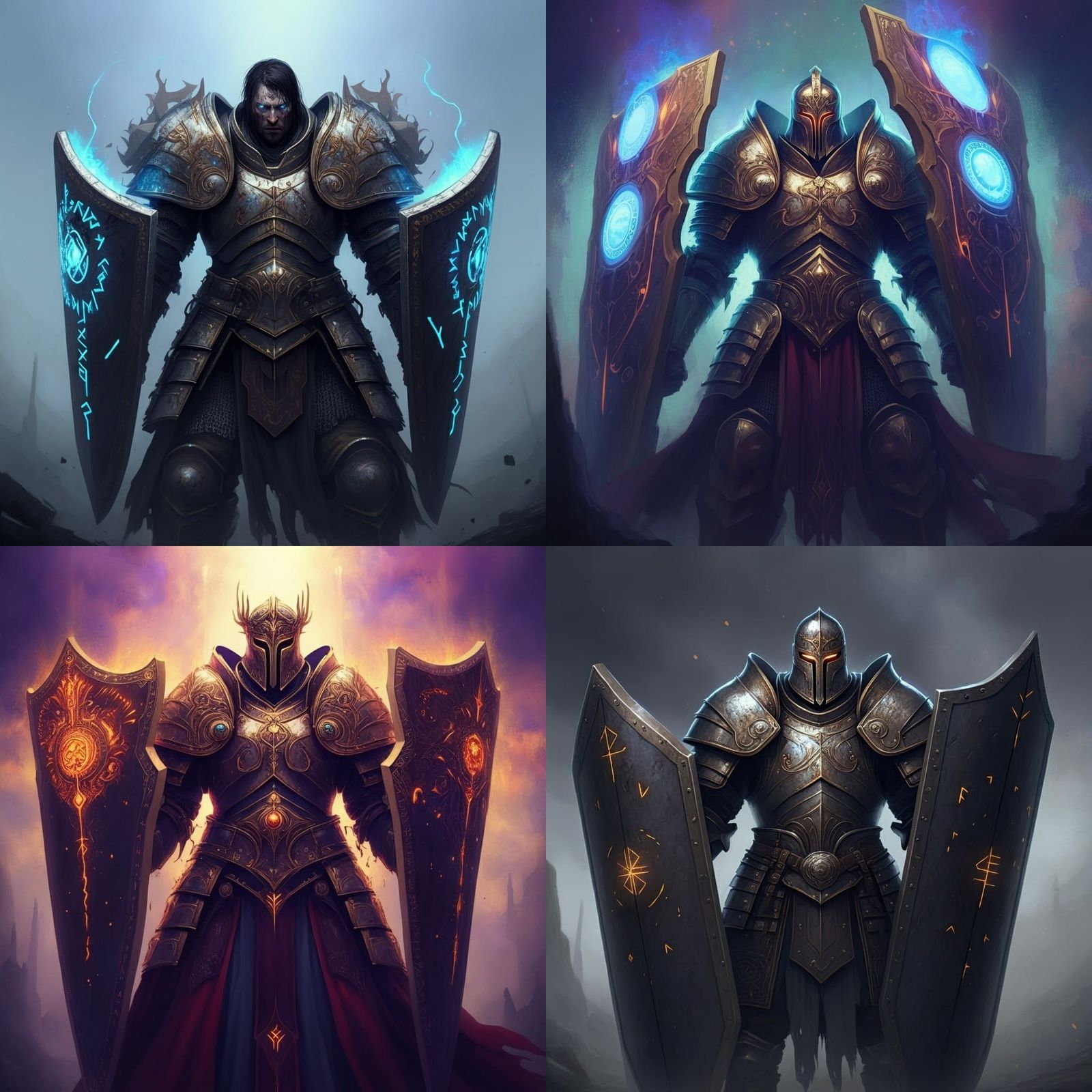 Shield. Shieldbearer. holds two huge shields. Shield in each...