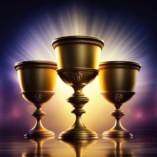 golden glowing chalices
