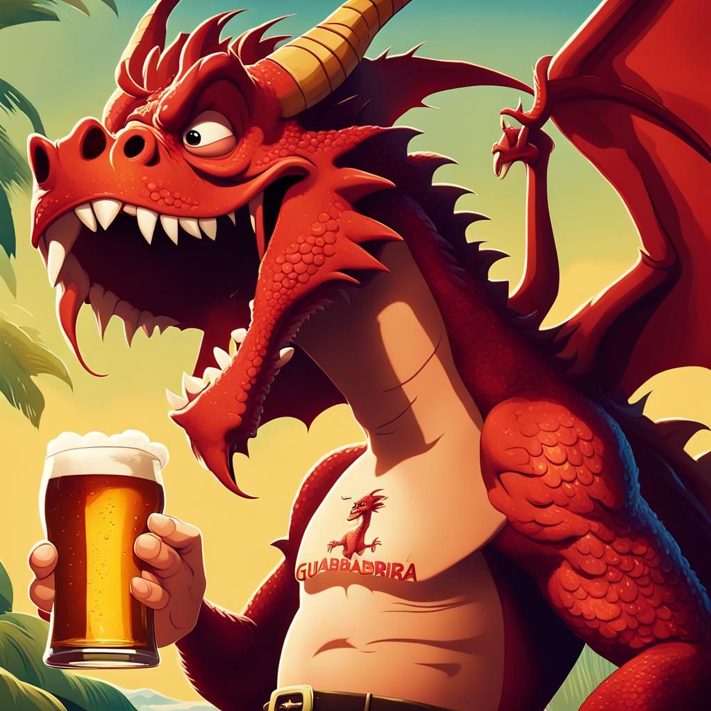 Disney Pixar Style Movie Poster with Dragon