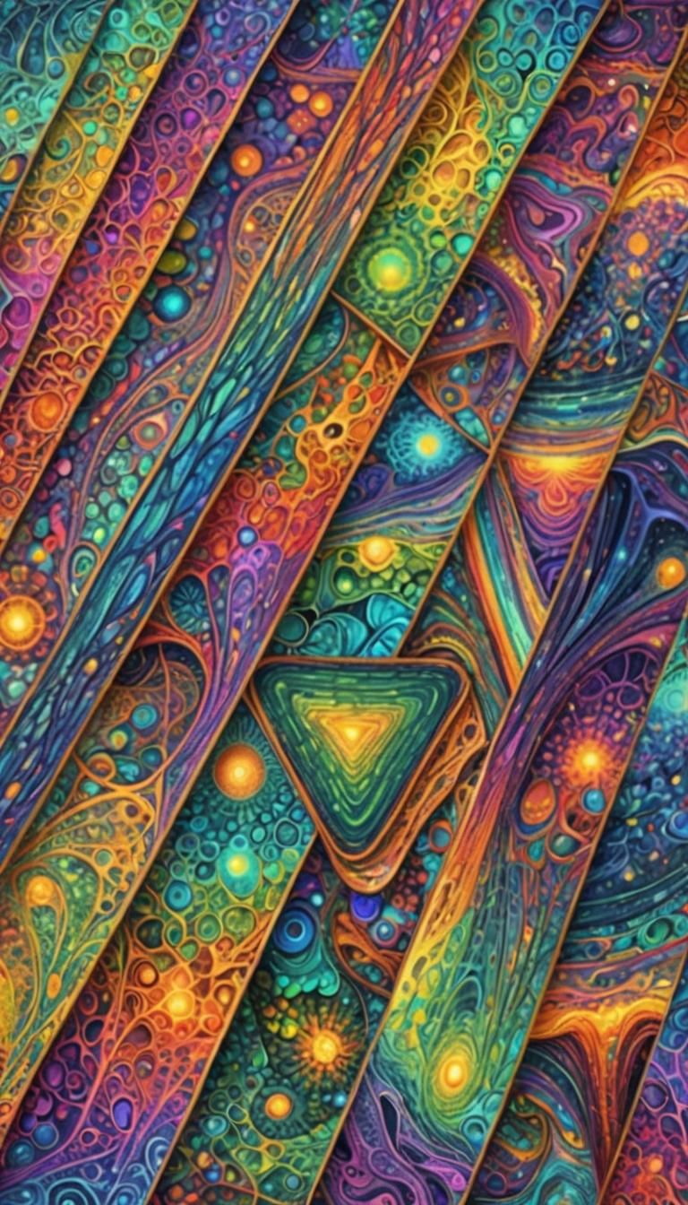 Abstract Fractal Alien Landscapes in Digital Painting Style