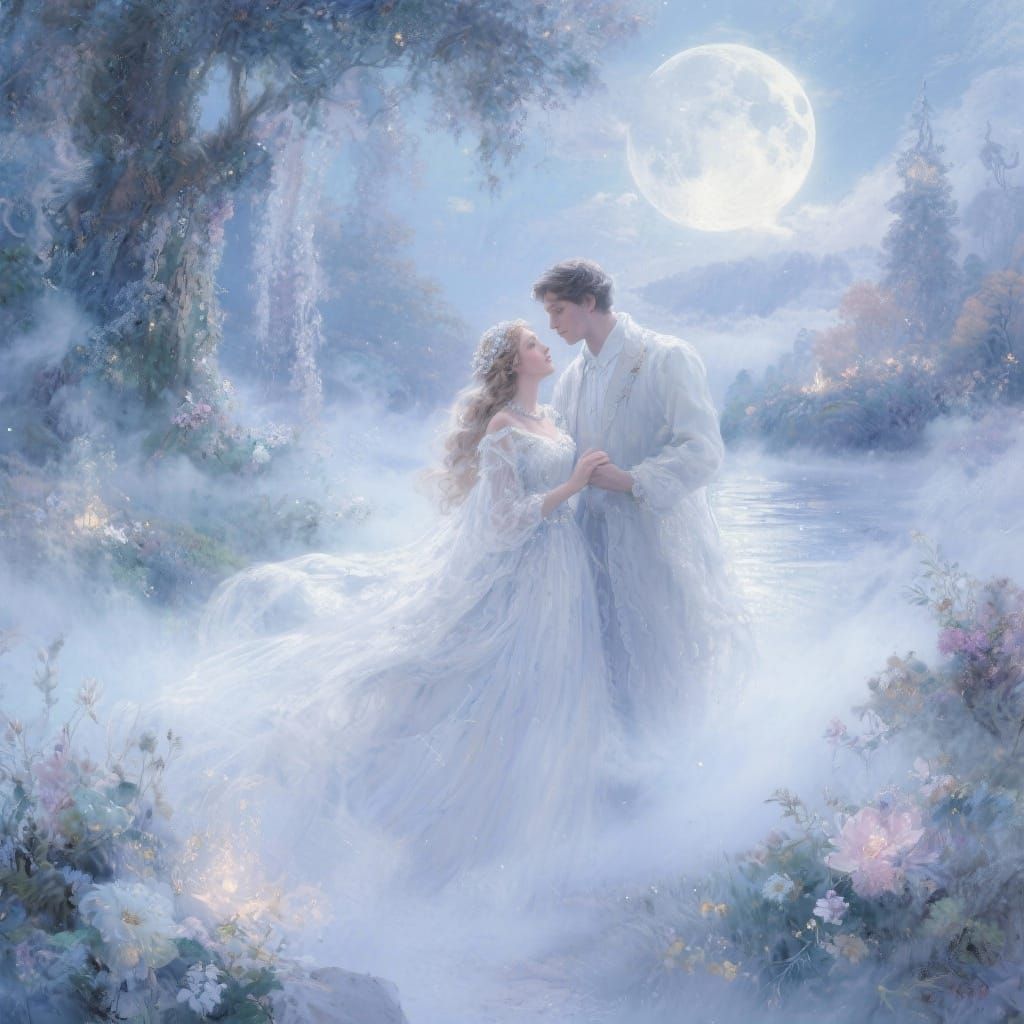 Ethereal Fairytale Dreamscape in Moonlight