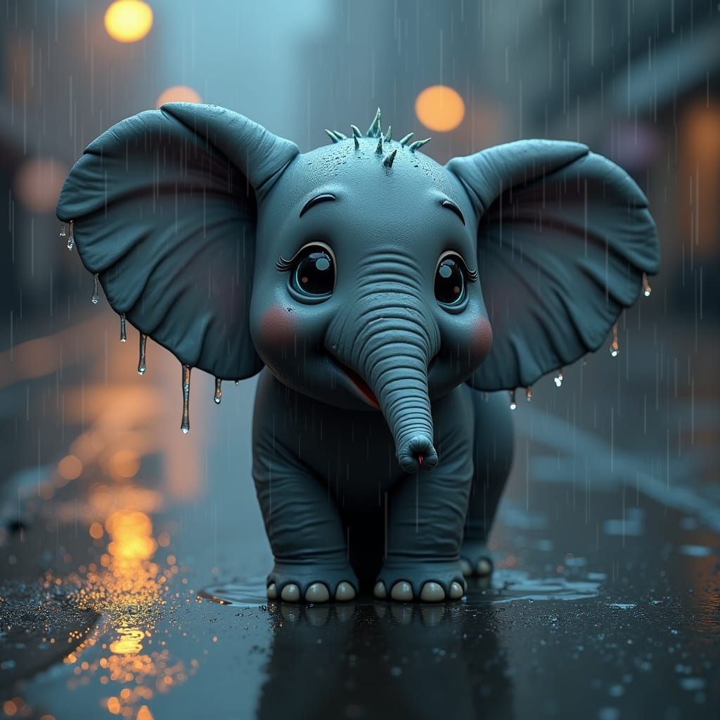 Rainy Day Elephant - Flux Edition