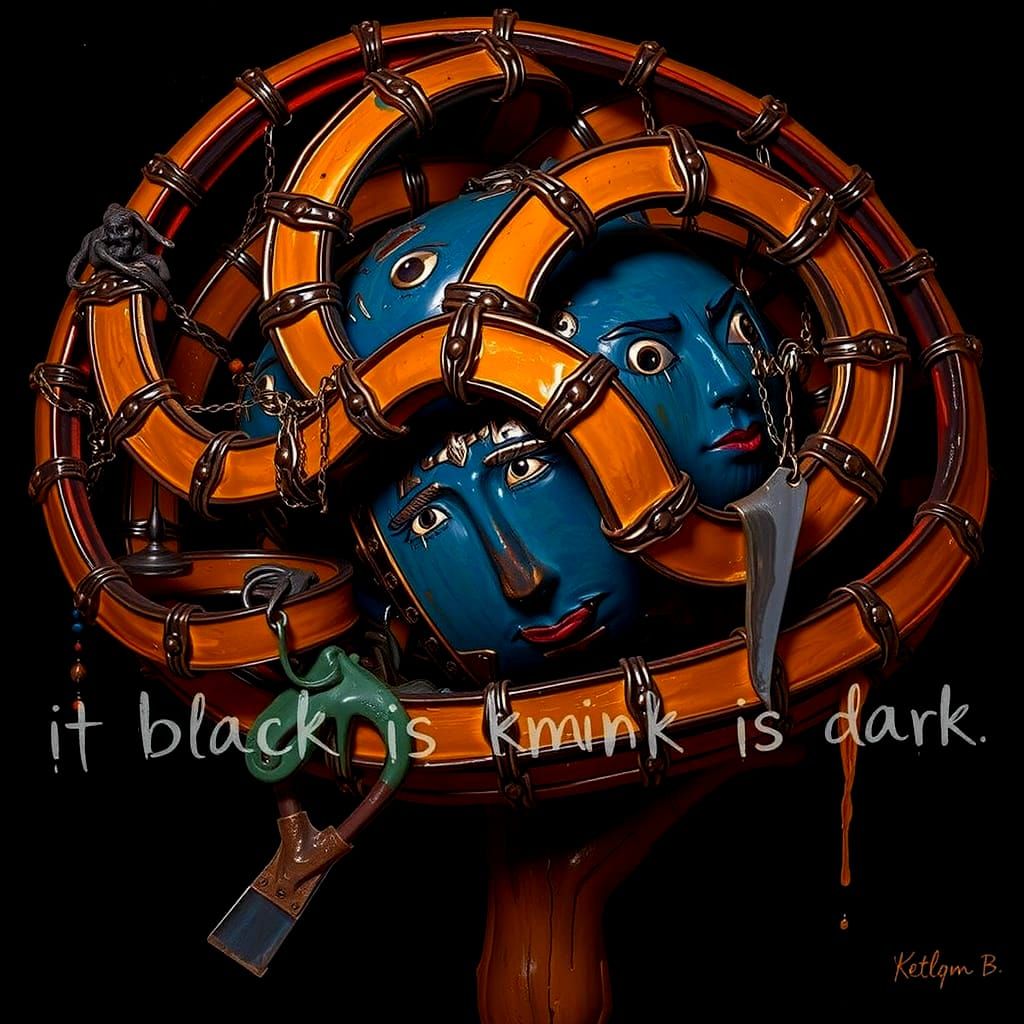 Abstract Black Color Field Painting