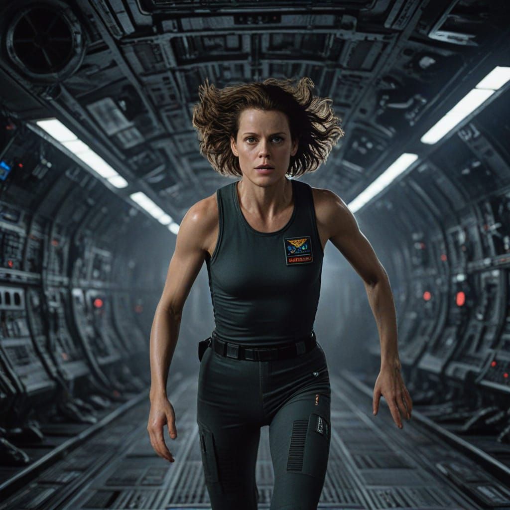 Sigourney Weaver as Ripley on the Nostromo