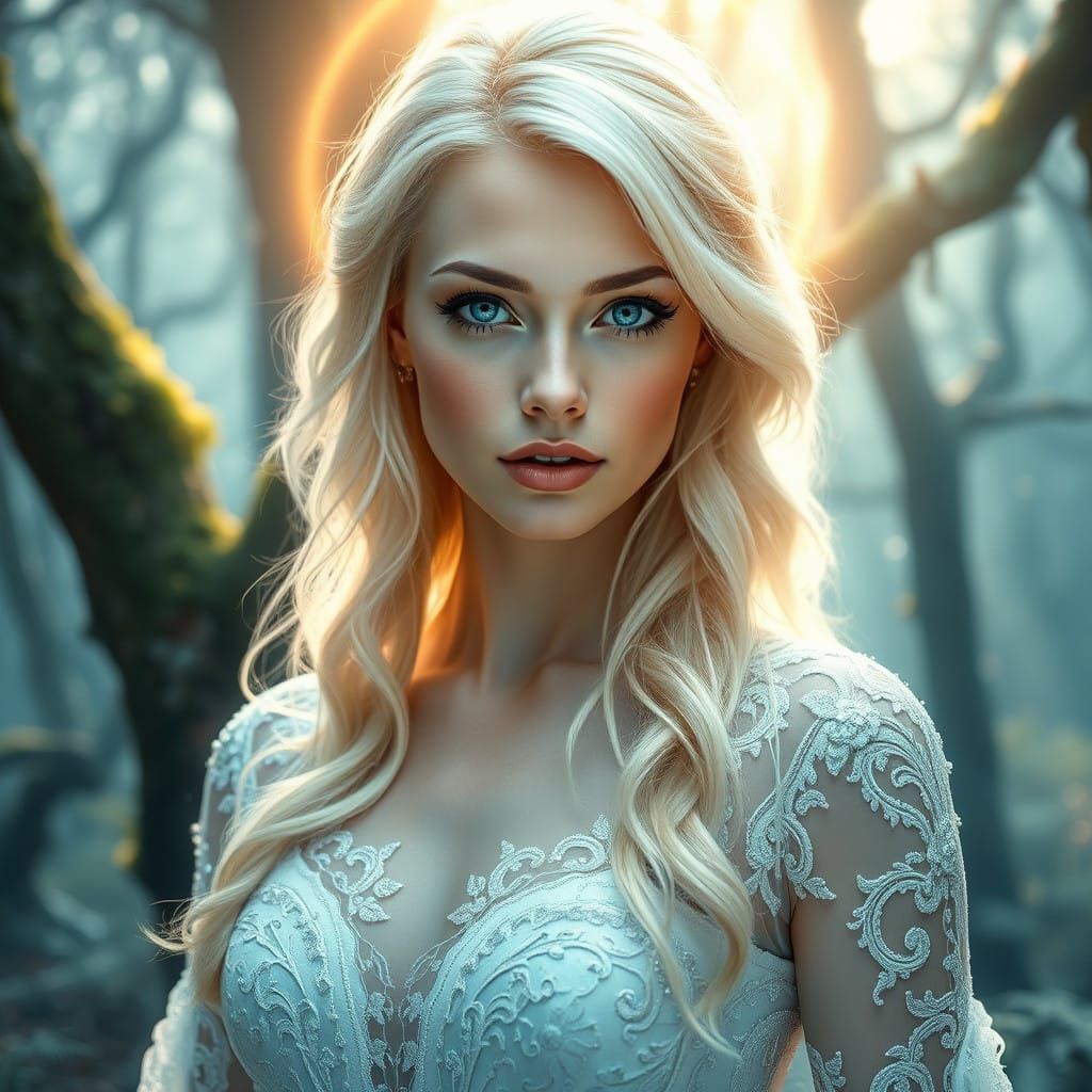 Ethereal Goddess in Mystical Forest