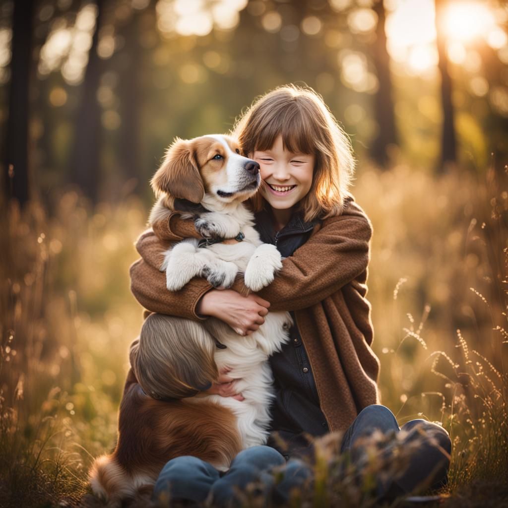 Person Hugging Dog: Professional Photography Style