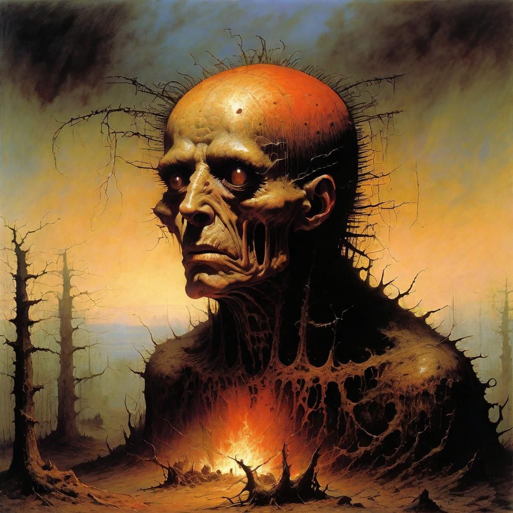 Surreal Mole Demon in Aetherpunk Steampunk Style