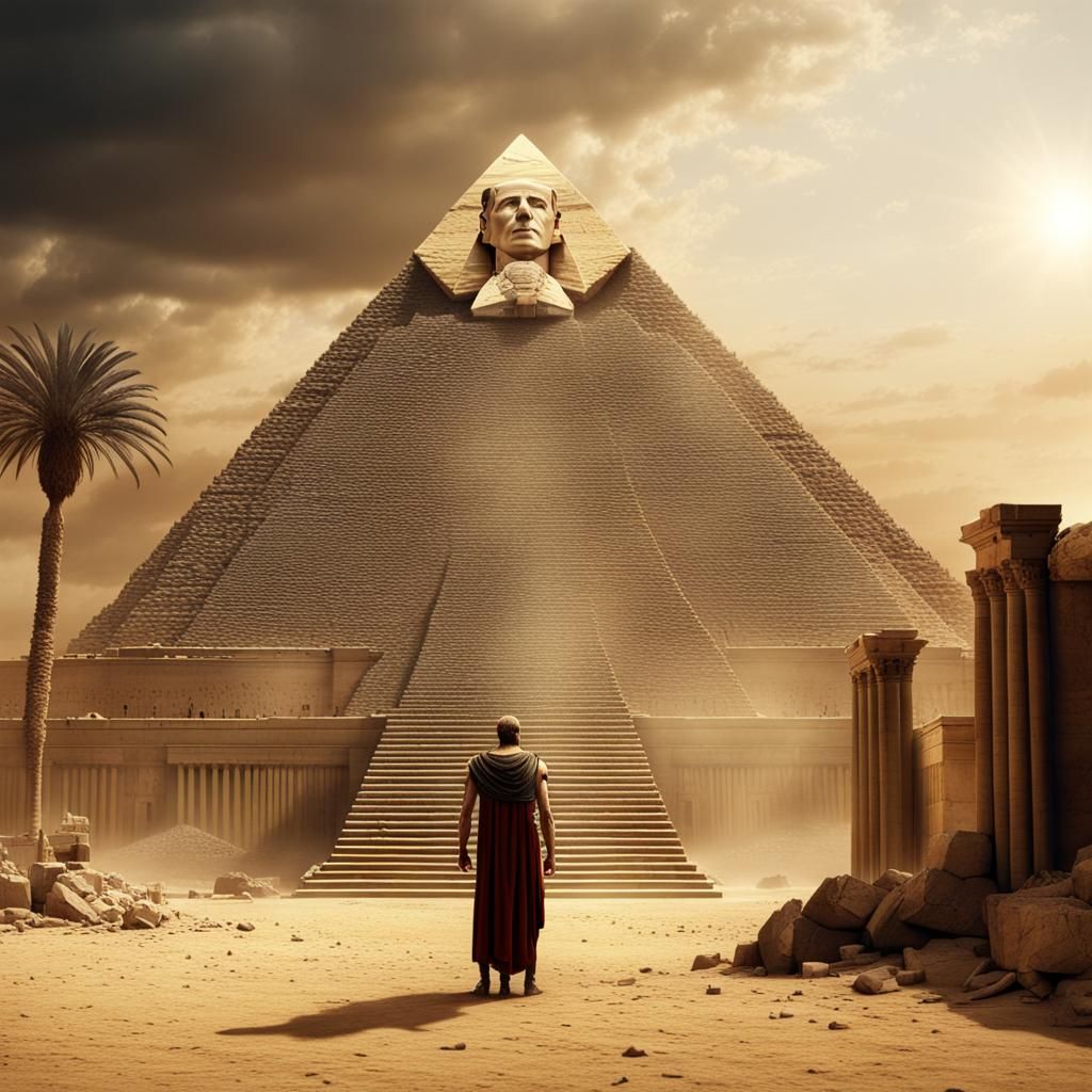 Julius Caesar in Egypt: Epic Digital Painting