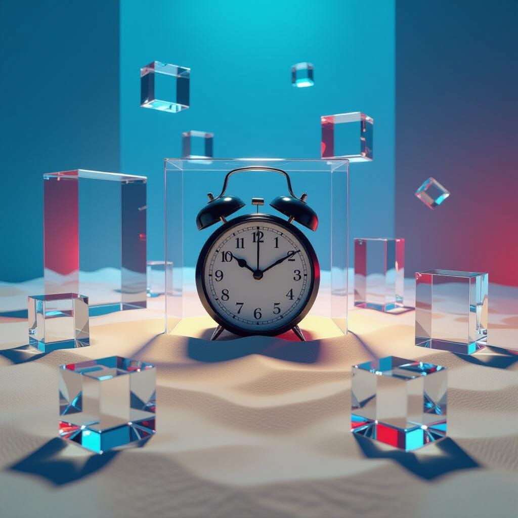 Surreal Time Clock in a Dreamscape