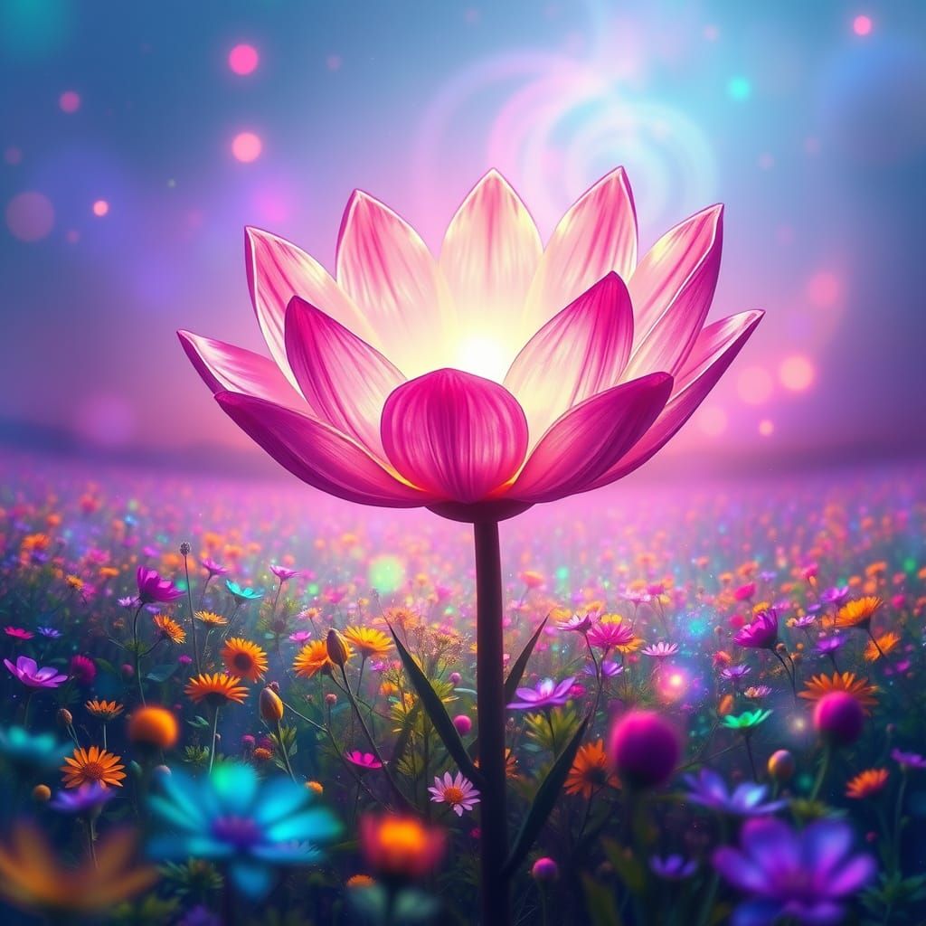 Ethereal Bloom in a Kaleidoscopic Realm