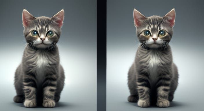 Cute Kitten 3D Stereoscopic Illusion