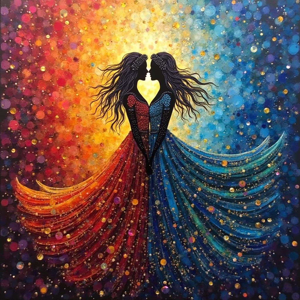 Ethereal Lovers in Vibrant Dance