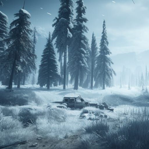 Post-Apocalyptic Tundra in 3D Game Style