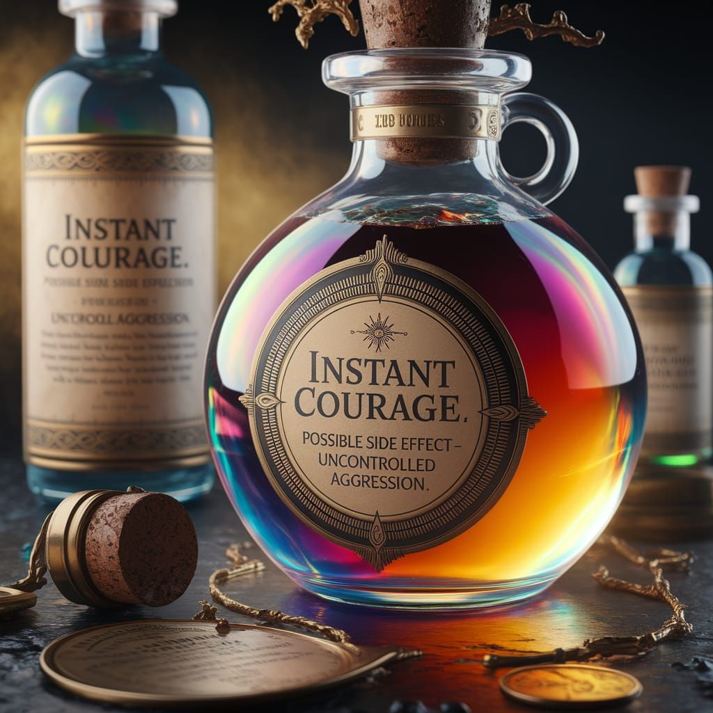 Hyperrealistic Potion of Courage and Aggression