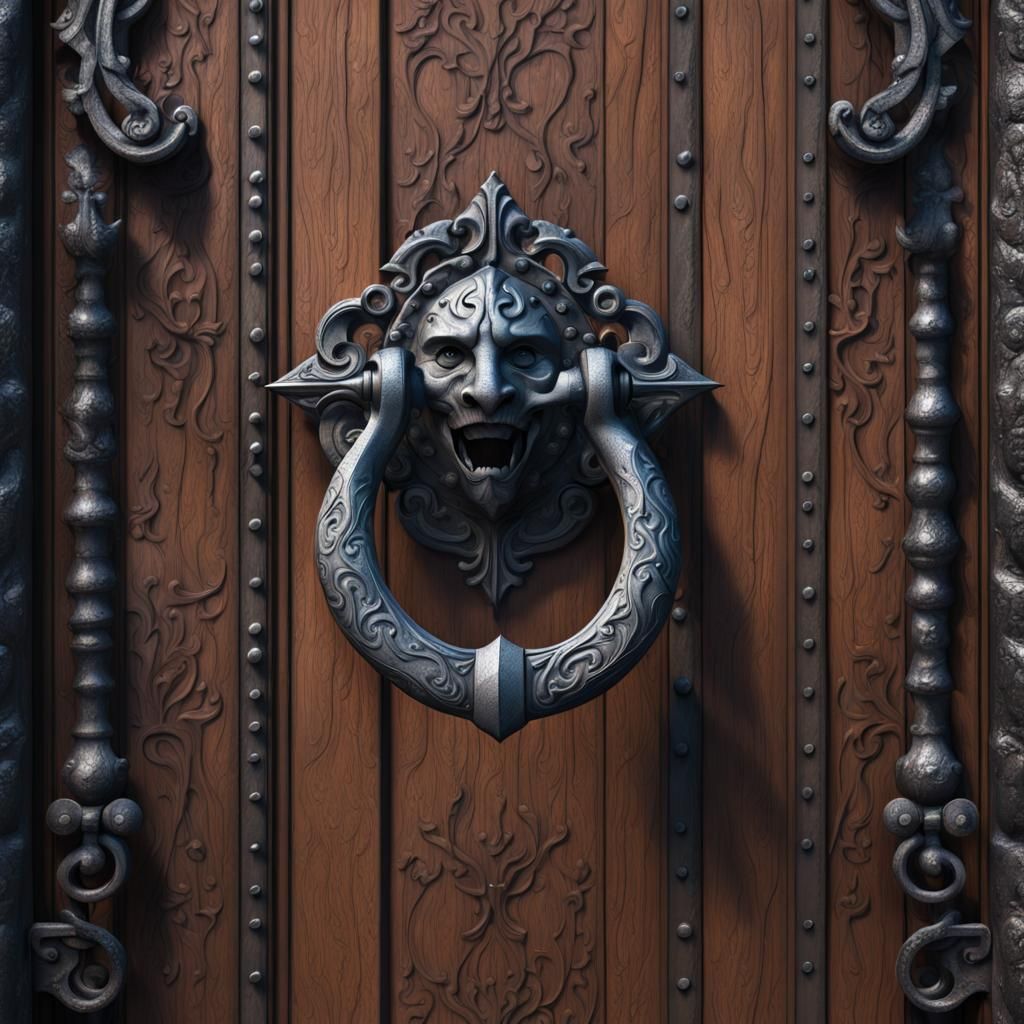 Medieval Iron Door Knocker: Fantasy Concept Art
